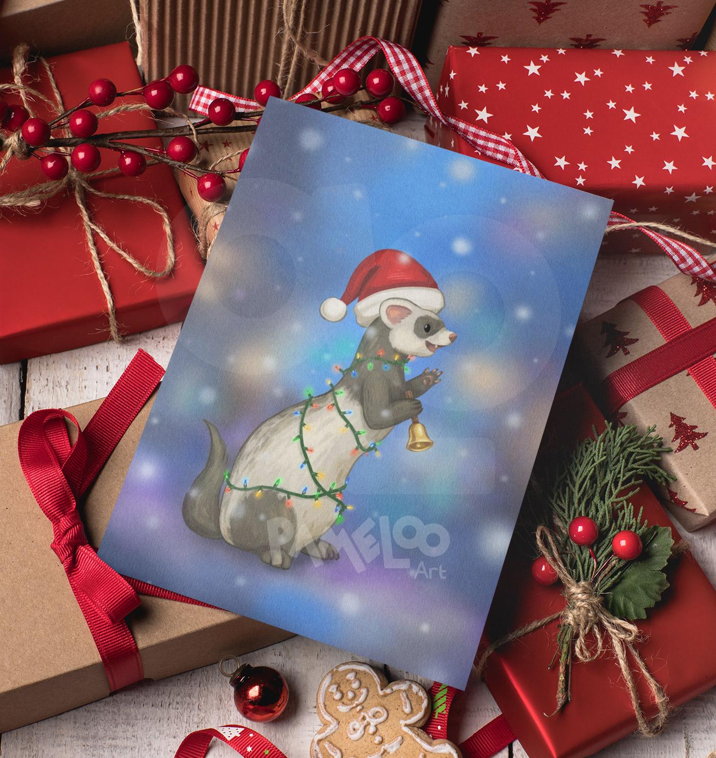Ferret Christmas Card