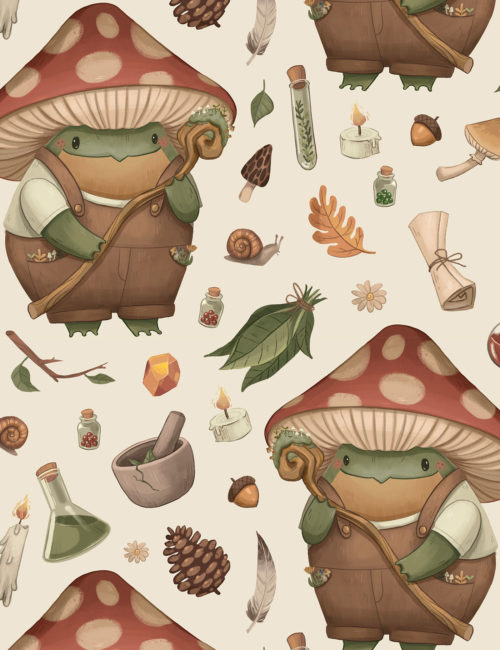Mushroom Frog Pattern