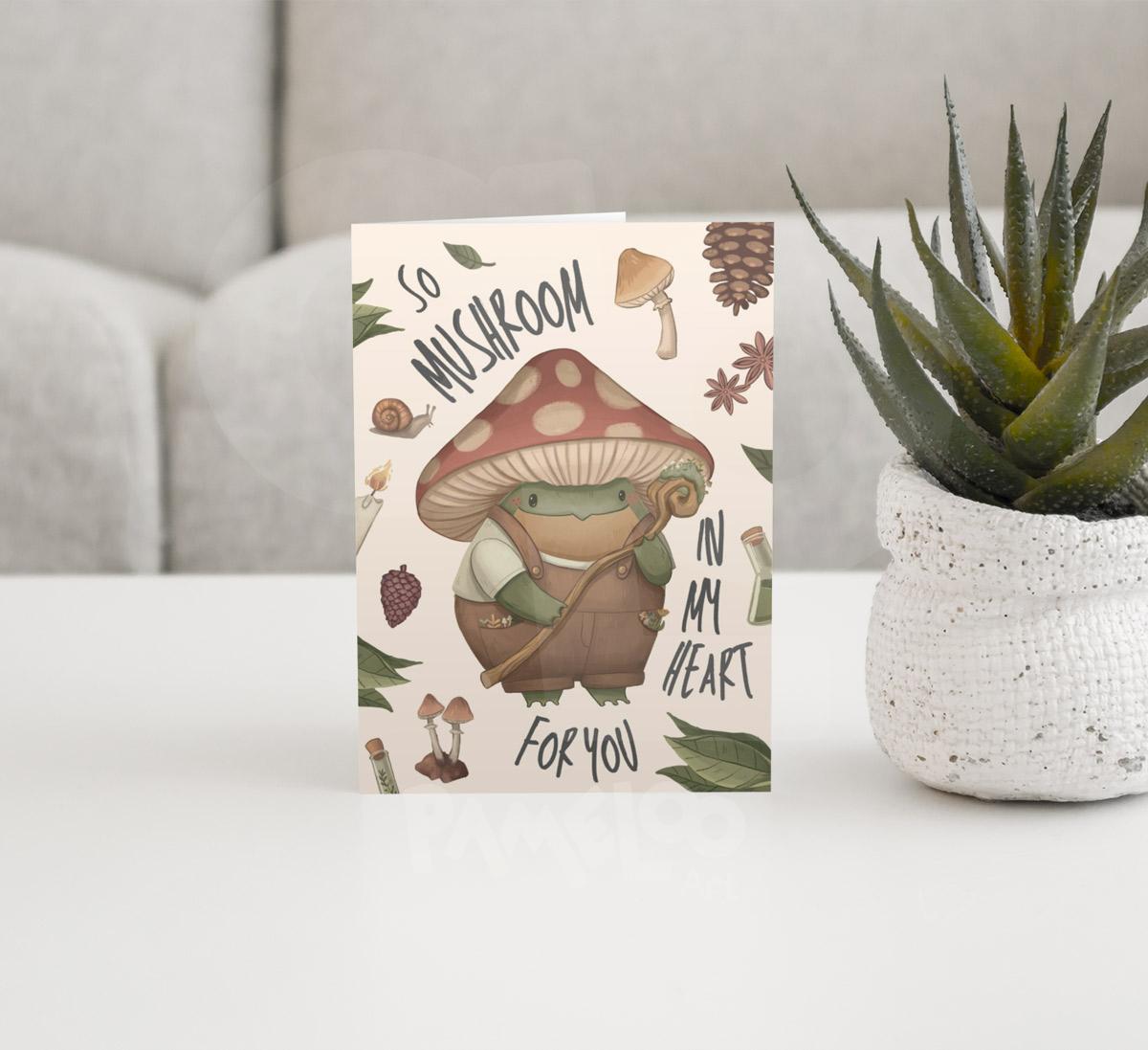 Mushroom Frog Greeting Card