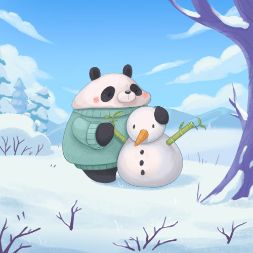 Panda Snowman