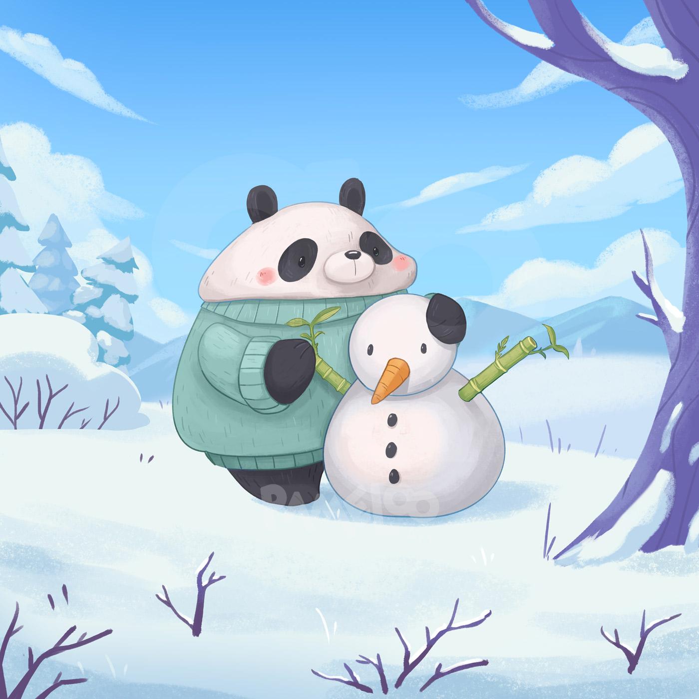 Panda Snowman