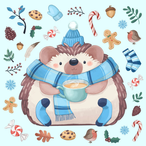 Winter Tea Hedgehog