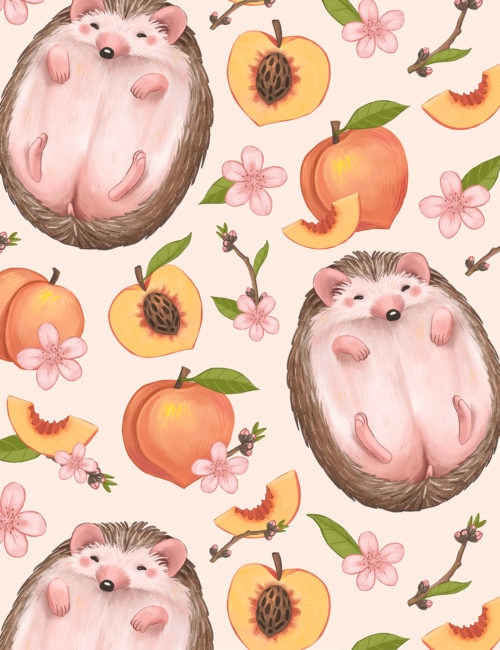 Peach Hedgehog Pattern