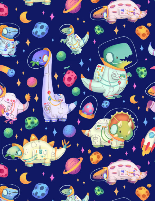 Space Dinosaurs Pattern