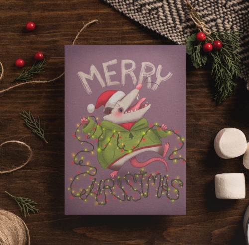 Possum Christmas Card