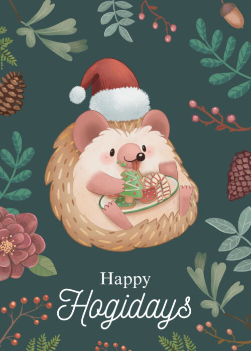 Happy Hogidays Hedgehog Card